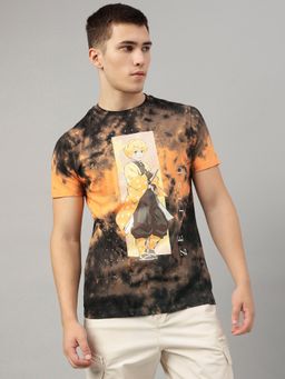 Free Authority - Demon Slayer Printed Regular Fit Multicolor Cotton Men T-Shirt