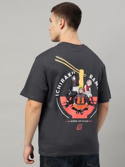 Free Authority - Naruto Shippuden Graphic Loose Fit Grey Cotton Men T-Shirt