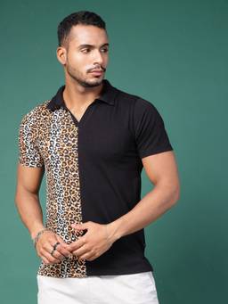 RIGO - Men Black Animal Printed T-Shirt