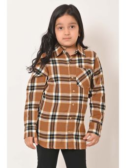 Cloth Bites - Kids Cotton Regular Fit Full Sleeves Shirts - Brown