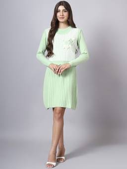 MODKLINE WITH MK - Women’S Pista Knit Dress with Detachable Flower Front Vest