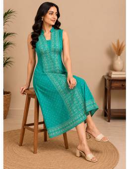 SILSELAH - The Turquoise Printed Dress