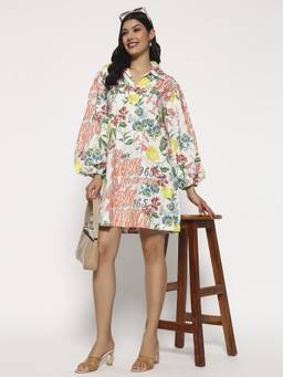 SHEWEST - Women'S Multi-Color Floral Printed Fit and Flare Mini Dress