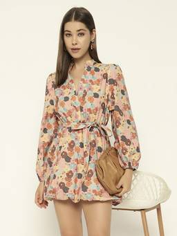 SHEWEST - Women'S Floral Printed Regular Mini Dress