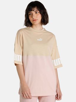Puma - Power Colorblock Womens Beige T-shirt