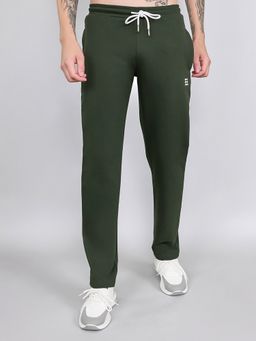 Rock.it - Men Olive Mid Waist Regular Fit Solid Trackpant