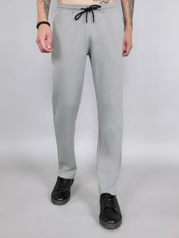 Rock.it - Men Grey Mid Waist Regular Fit Solid Trackpant