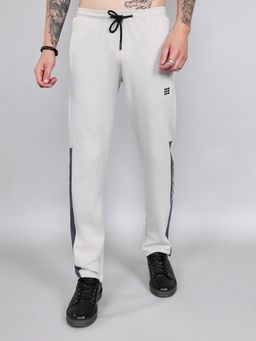 Rock.it - Men Grey Mid Waist Straight Fit Solid Trackpant