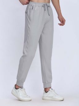 Dpassion - Men Grey Mid Waist Regular Fit Solid Joggers