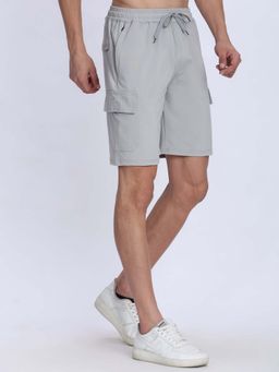 Dpassion - Quick Dry Grey Polyester Sport Shorts