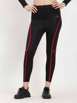 Dpassion - Women Black Ankle High waist Gym Tights