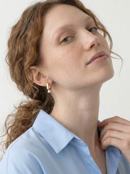 Palmonas - Modern Pearl Drop Hoop Earrings for Women