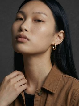 Palmonas - Geometric Crystal Link Hoop Earrings for Women