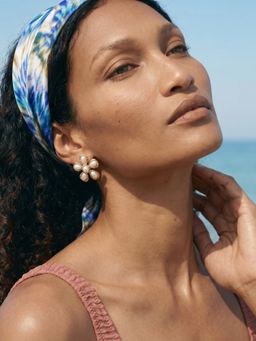 Palmonas - Golden Bloom Studs Earrings for Women