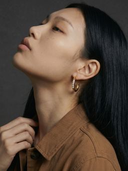 Palmonas - Luxury Pearl Accent Hoop Earrings for Women