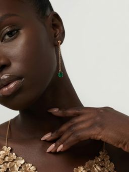 Palmonas - Minimal Green Crystal Dangle Earrings for Women