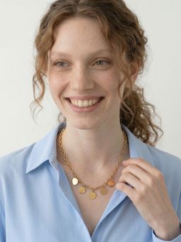 Palmonas - Golden Disc Necklace for Women
