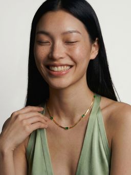 Palmonas - Tiny Emerald Necklace for Women