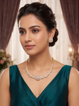 Nuyug - Queen American Diamond Jewellery Set