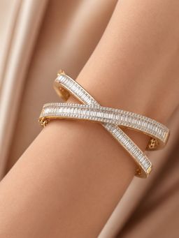 Nuyug - Crossed Baguette Ribbon Bracelet