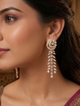 Nuyug - Cascade American Diamond Long Drop Earrings
