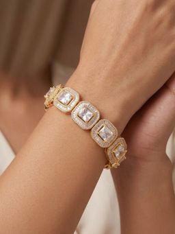 Nuyug - Celestia Emerald-Cut American Diamond Tennis Bracelet (2.4)