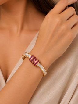 Nuyug - Ruby Epitome American Diamond Kada