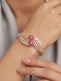 Nuyug - Scarlet Bloom American Diamond Bracelet (2.4)