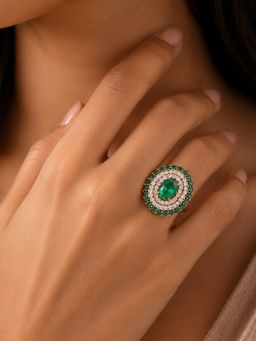 Nuyug - Emerald Dust American Diamond Ring