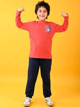 ANTHRILO - Aeronautics Red T-Shirt with Joggers (Set of 2)