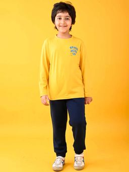 ANTHRILO - Brave Mode On Yellow T-Shirt with Joggers (Set of 2)