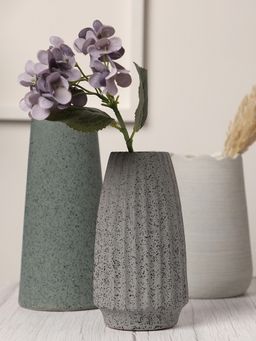 Bonhomie - Grey & Brown Textured Ceramic Vase