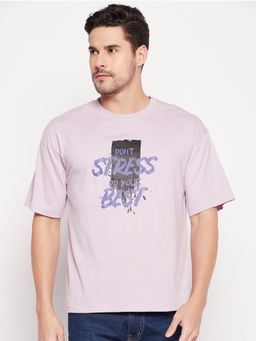 Club York - Men Lavender Printed Round Neck T-shirt
