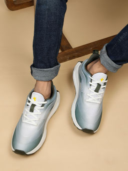 Cantabil - Men Green Color Block Running Shoes