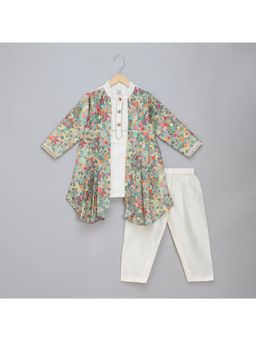 The Little Tales - Kaleidoscope Pleated Ethnic Kurta With Pyjama (Set of 2)