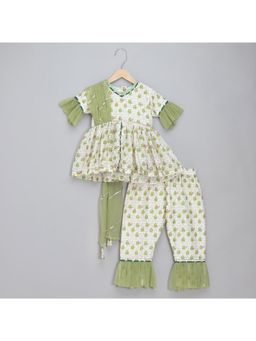 The Little Tales - Eid Printed Kurta With Attached Dupatta (Set of 2)