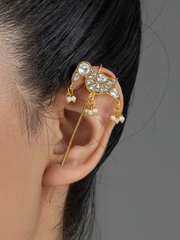 Joules By Radhika - White Lavika Ear Cuffs Earrings