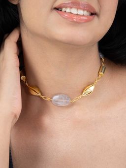 Joules By Radhika - White Tarika Short Necklace