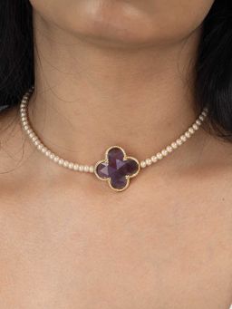 Joules By Radhika - Purple Vihana Short Necklace