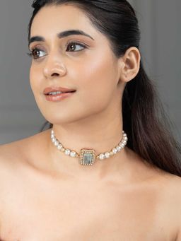 Joules By Radhika - Green Kavya Choker Necklace
