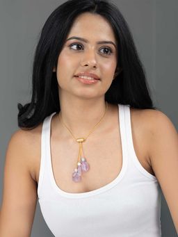 Joules By Radhika - Purple Sareya Long Necklace