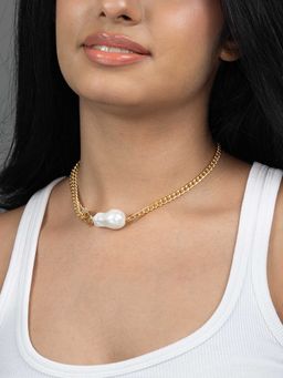 Joules By Radhika - White Aarvya Pearl Necklace