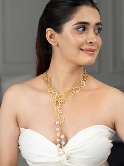 Joules By Radhika - White Kiyara Long Necklace