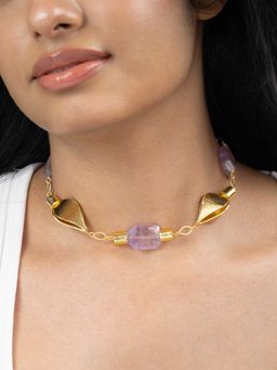 Joules By Radhika - Purple Vareya Short Necklace