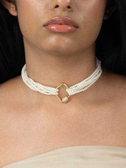 Joules By Radhika - White Nivika Pearl Necklace
