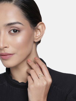 Estele - Gold Plated CZ Marvellous Ring for Women