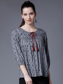 TOKYO TALKIES - Women Grey Printed Top