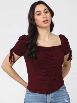 TOKYO TALKIES - Maroon Regular Top