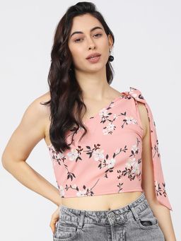 TOKYO TALKIES - Pink Floral Regular Crop Top