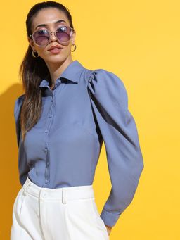 TOKYO TALKIES - Women Blue Shirt